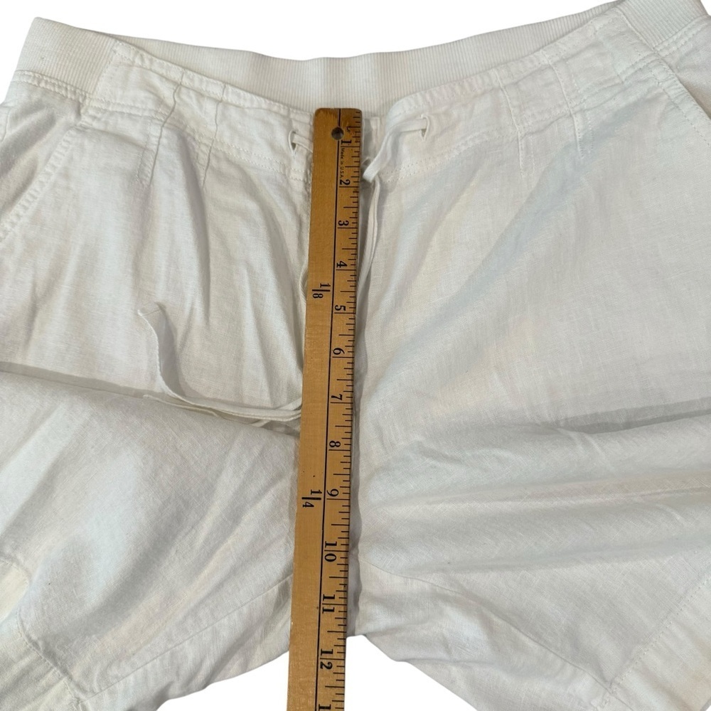 J Jill White Linen Blend Shorts Casual Style Size 10 - Picture 8 of 9